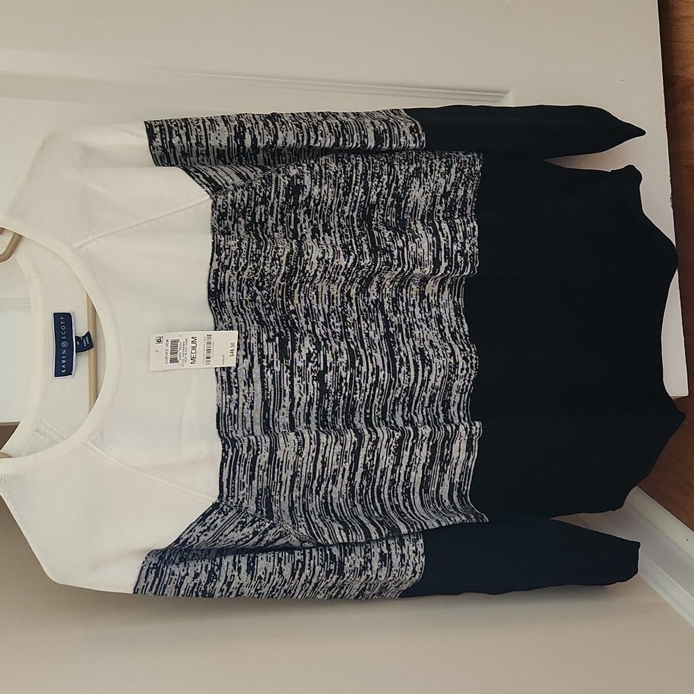 Karen Scott sweater medium black and white - Picture 7 of 12